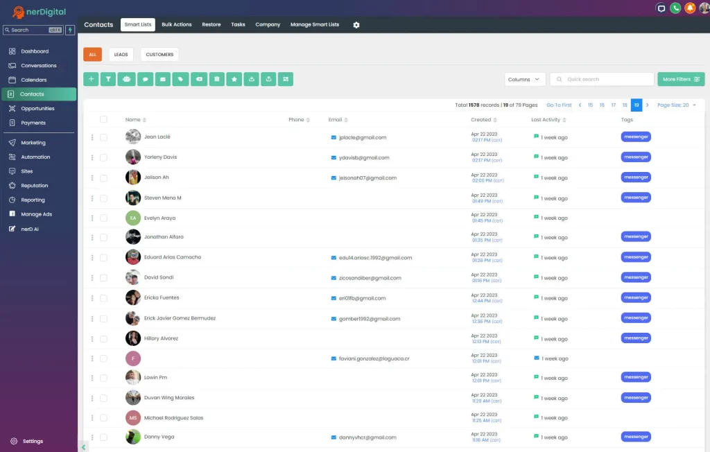 nerDigital All-in-One Business Growth CRM Smart Contacts